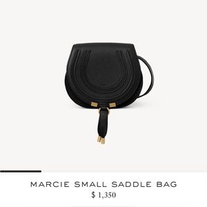 Authentic Chloe Black Small Marcie Leather Saddle Bag